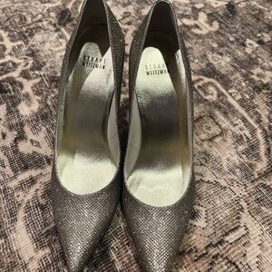 Stuart Weitzman Metallic Textured Heels
